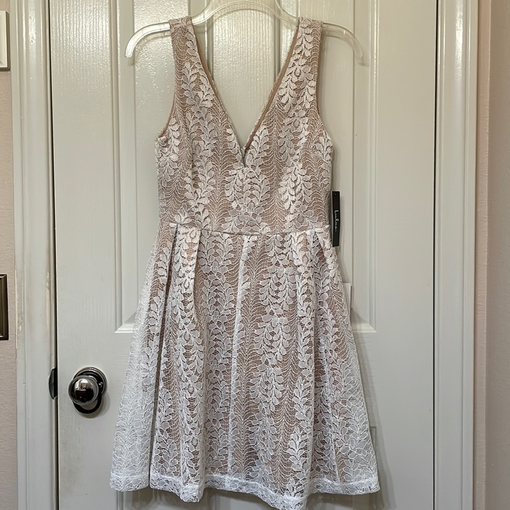 Lulu’s All of My Heart White Lace Skater Dress